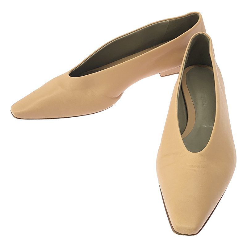 BOTTEGA VENETA | ボッテガヴェネタ | Almond Nappa レザー フラットパンプス | 38 1|2 | ベージュ | レディース
