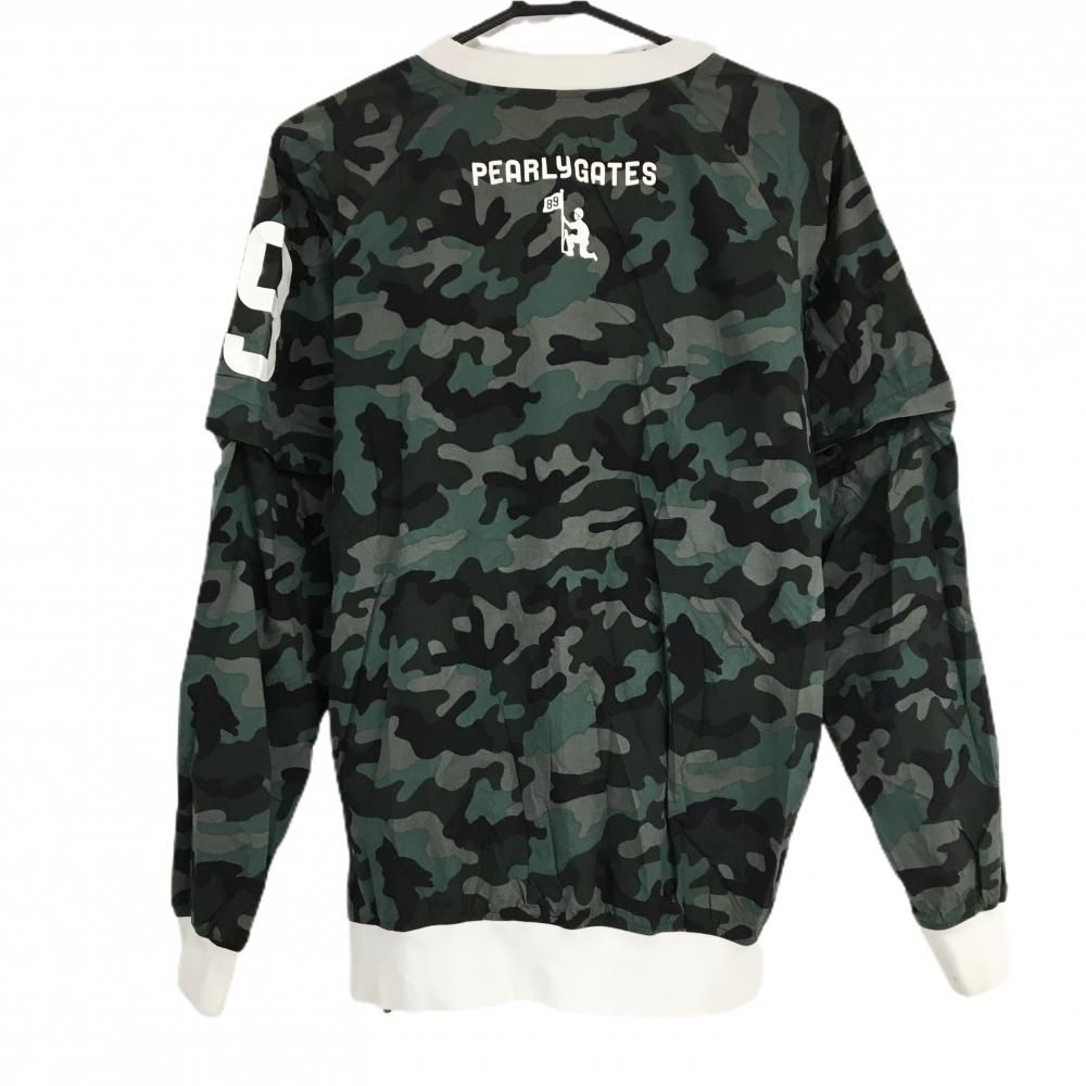 ゴルフウェア パーリーゲイツ 2WAYスニード カーキ×白 カモフラ 袖着脱可 迷彩