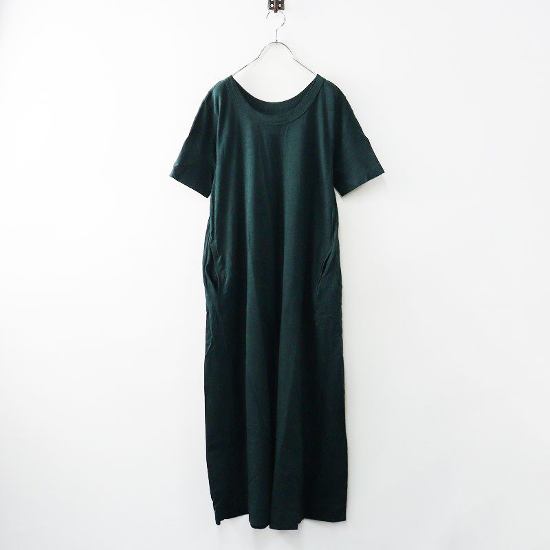 45R 45rpm フォーティファイブアール ジンバブエコットンの45星ドレス グリーン カットソー ワンピース 半袖 2400014614060