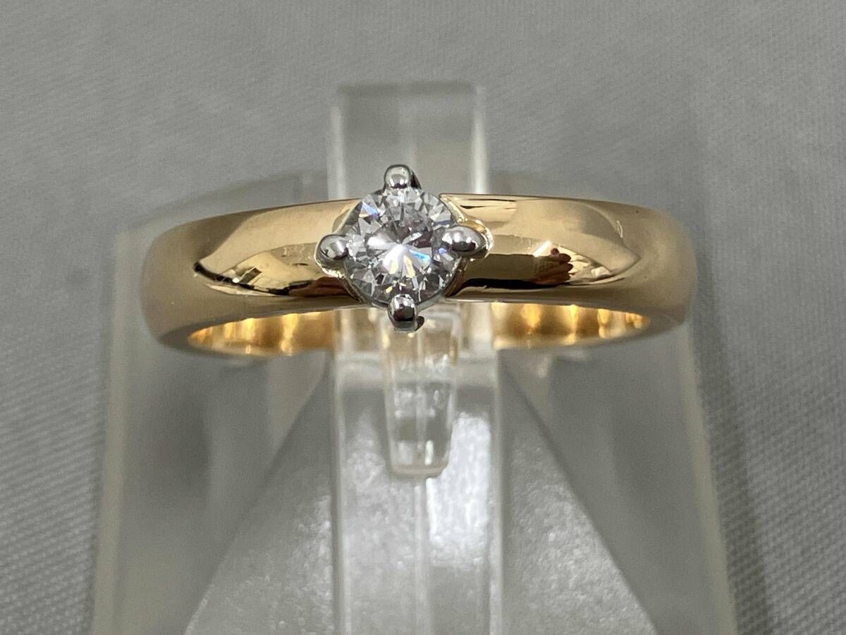 ソーティング付】Pt900/K18天然ダイヤモンドリング9号D0.195ct