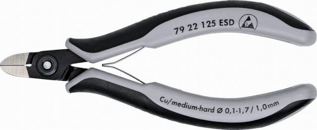 クニペックス KNIPEX ESD精密エレクトロニクスニッパー125mmラウンドヘッド7922-125ESD 7922125ESD