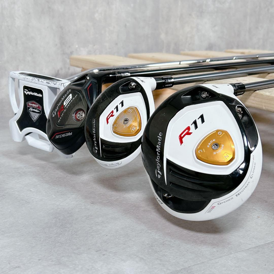 X 487 テーラーメイド メンズ ゴルフ クラブセット 黒 カッコいい R 11他