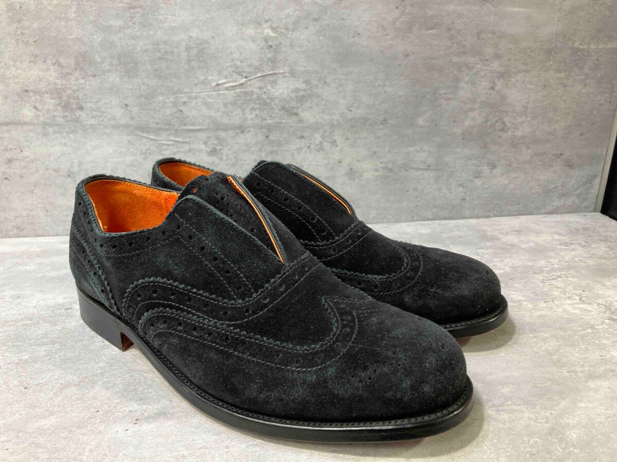 TOMORROWLAND×GRENSON wing tip suede dress shoesウィング チップ スエード ドレスシューズ ブラック トゥモローランド グレンソン