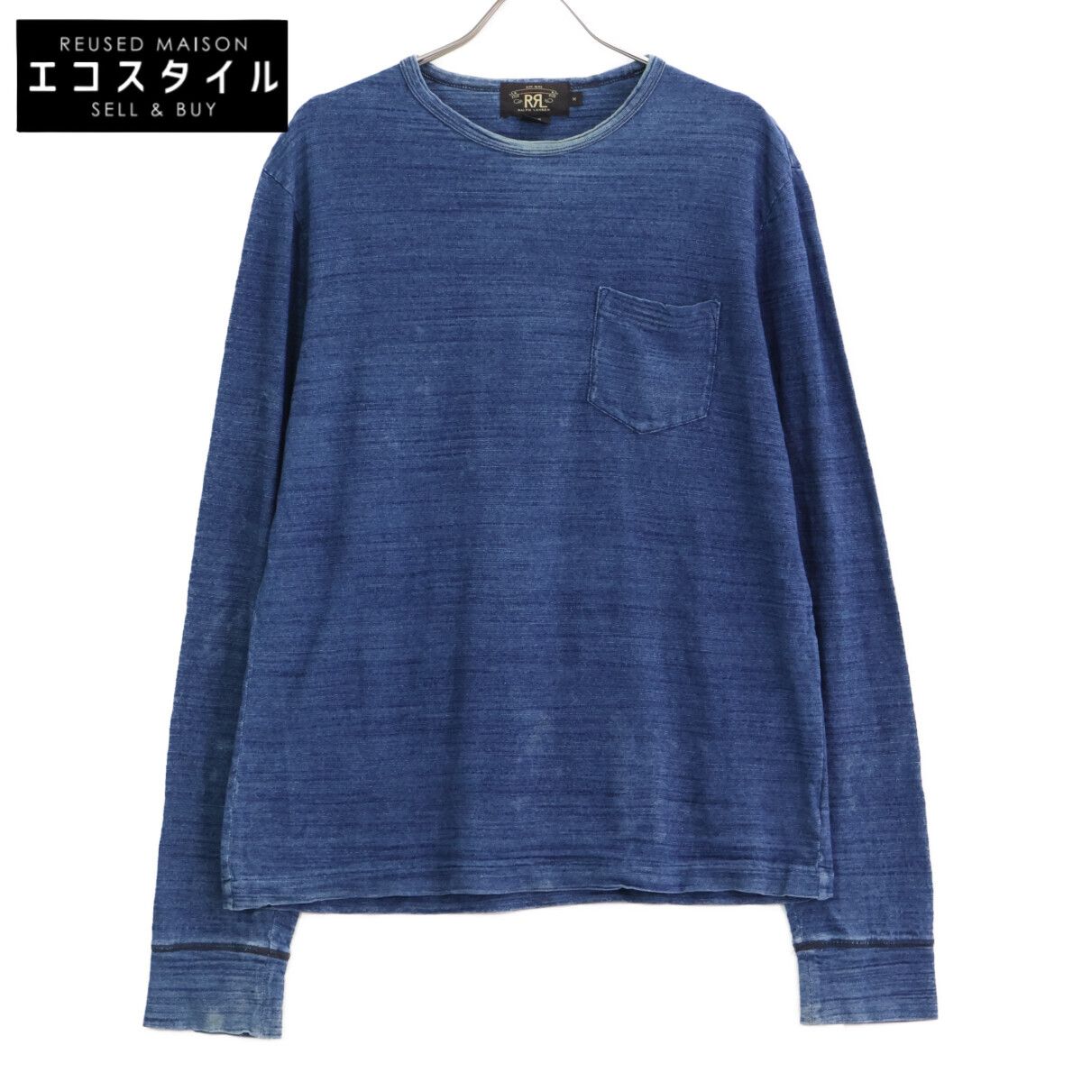 RRL ダブルアールエル ｲﾝﾃﾞｨｺﾞ ｺｯﾄﾝ 長袖Tシャツ M