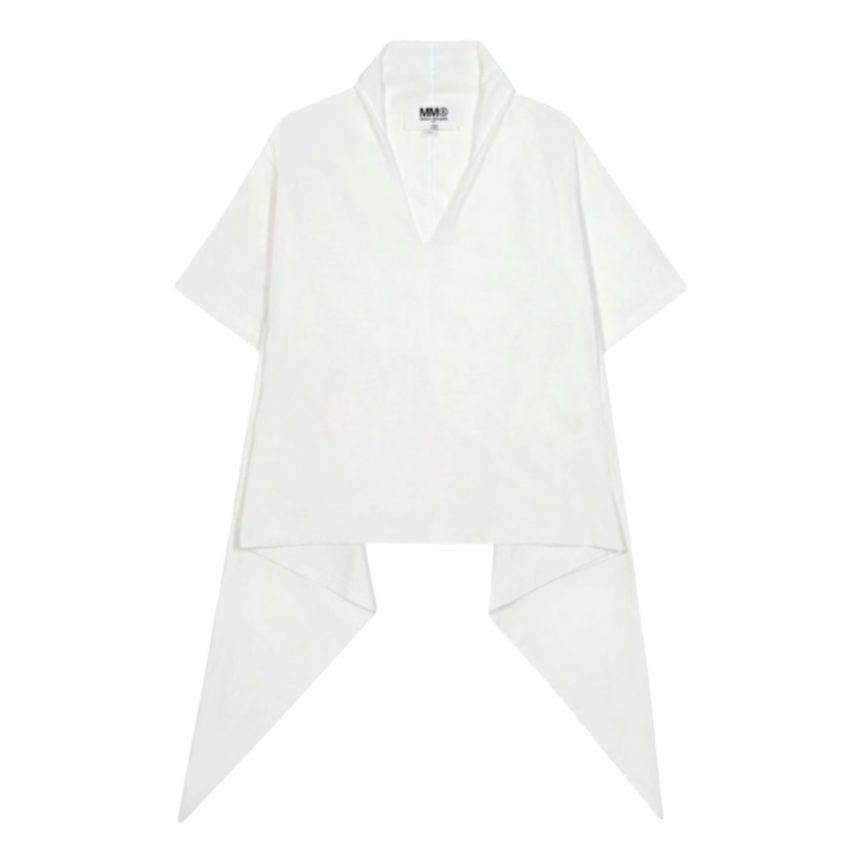 EM0972 Maison Margiela MM6 ショートスリーブアシンメトリードレープTシャツ S52GC0254 Lサイズ