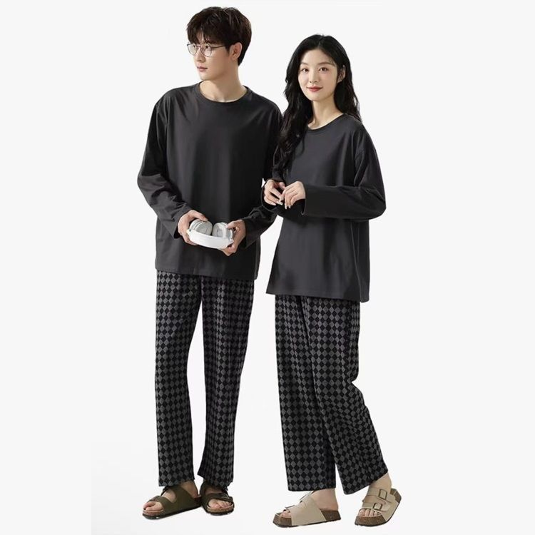 ジュタオピン」 ペア パジャマ 綿 カップル 春 秋 ニット 長袖 前開き ルームウェア レディース 夏 メンズ 部屋着 ペアルッ ペアパジャマ  カップル春秋 冬チェック柄綿 長袖パジャマ 前開き ルームウェア レディース メンズ 恋人 お揃い 上下セット ペアルック 長ズボン ... ジュタオピン ペア パジャマ カップル ペア パジャマ 長袖 パジャマ メンズ おしゃれ パジャマ ペア 秋 レディース ルームウェ