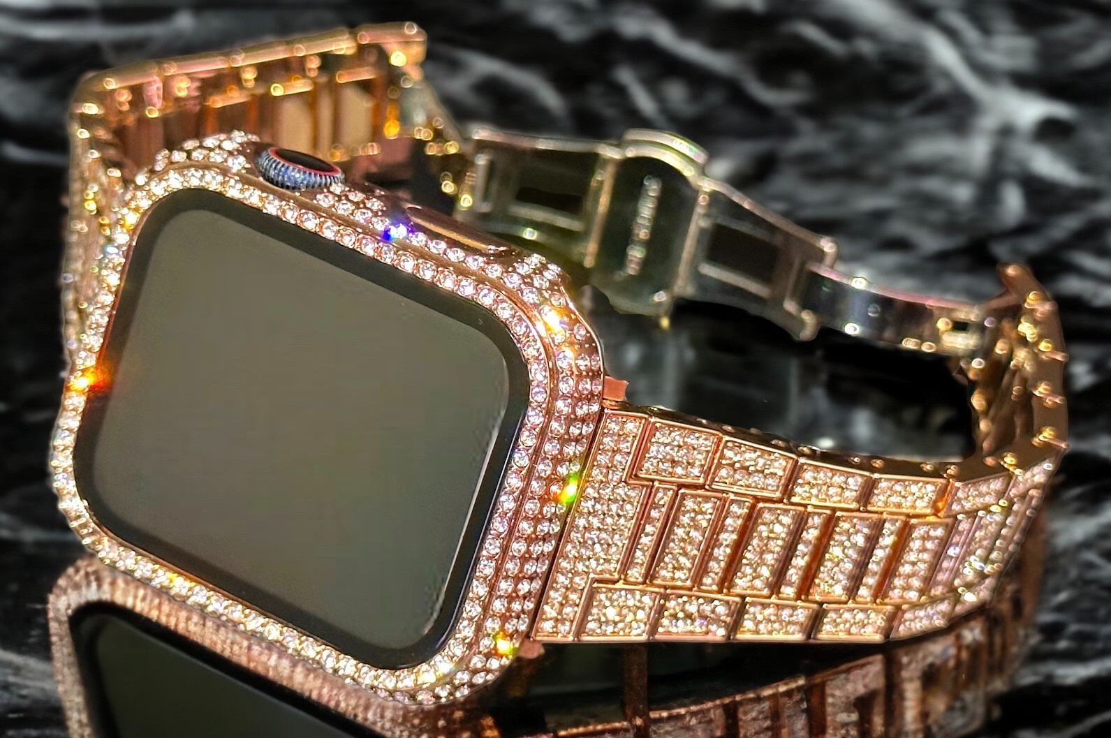 ーg☆アップルウォッチキラキラケースカバーApple Watchバンドステンレス-