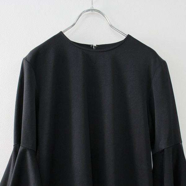 美品 miccar ミカール トリアセテート ベルスリーブロングワンピース F  