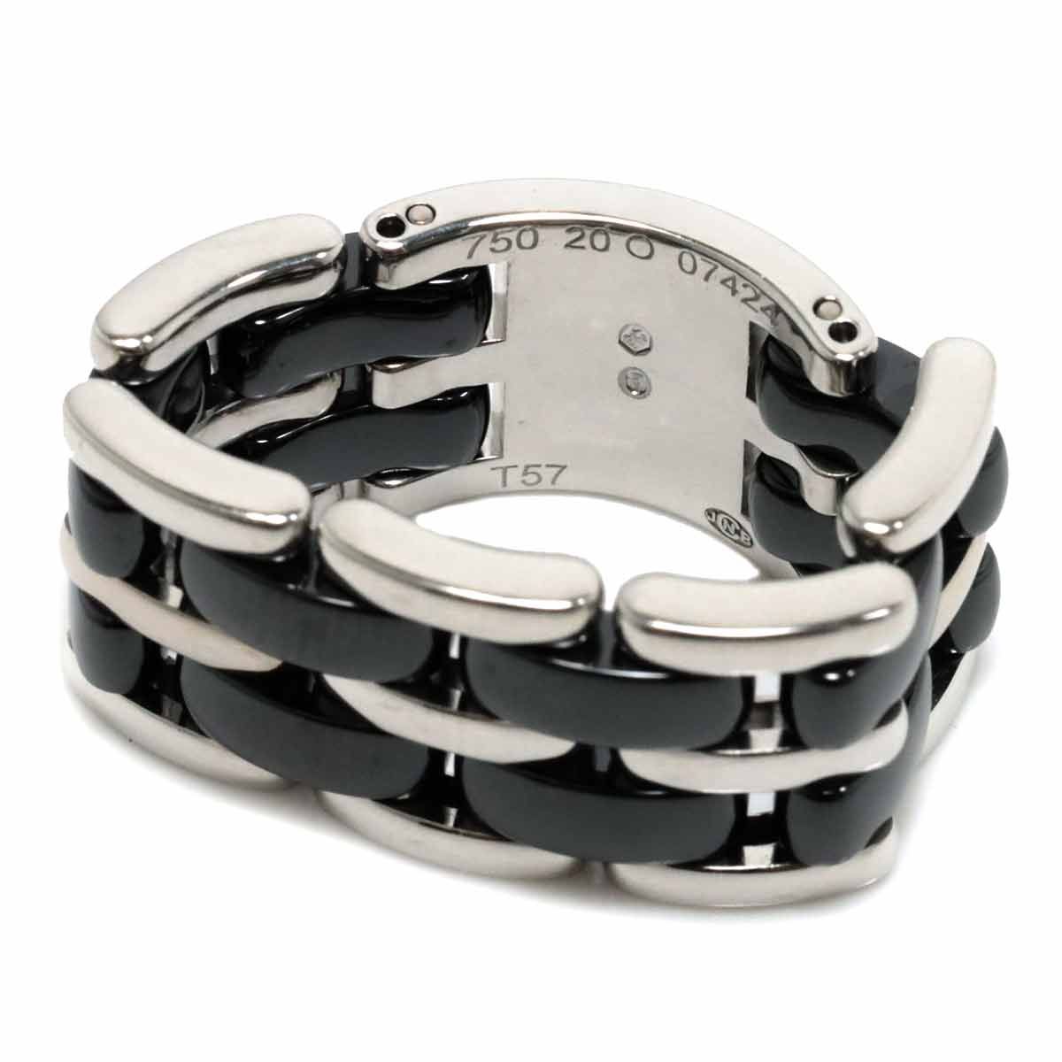 CHANEL シャネル CHANEL ウルトラ #57 リング ラージ K18 WG ブラック セラミック 750 指輪 ULTRA Ring 90234017