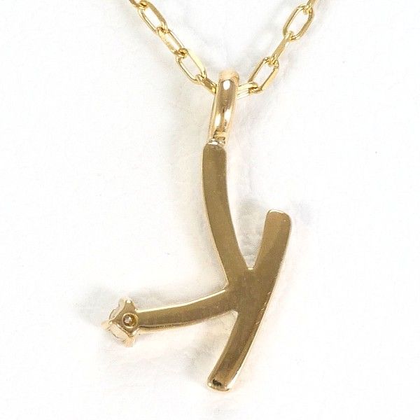 オデュース4℃ K10YG ネックレス necklace ダイヤ 総重量約1.0g