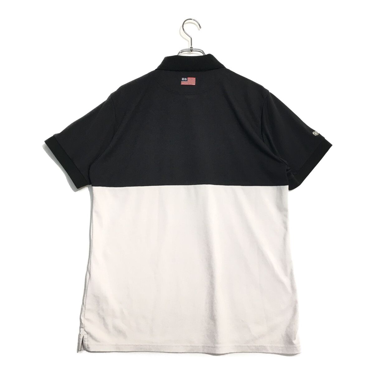 中古 メンズ ブリーフィング BRIEFING 半袖ポロシャツ XL 黒×白