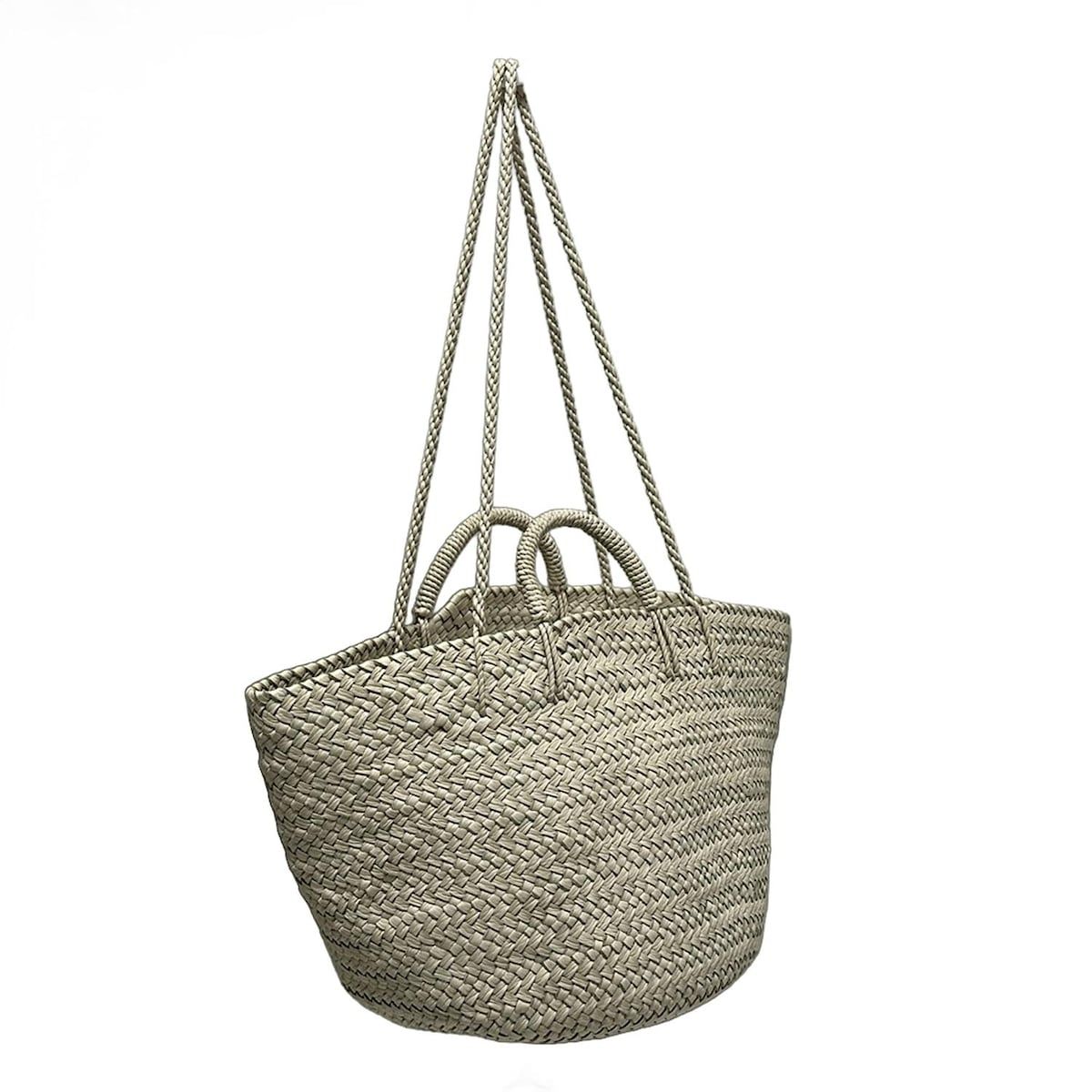 Aeta アエタ トートバッグ - アイボリー 2way 編み込み レザー