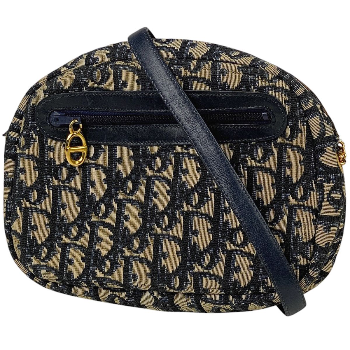 Dior トロッター柄 ショルダーバッグ ネイビー チェーンショルダー