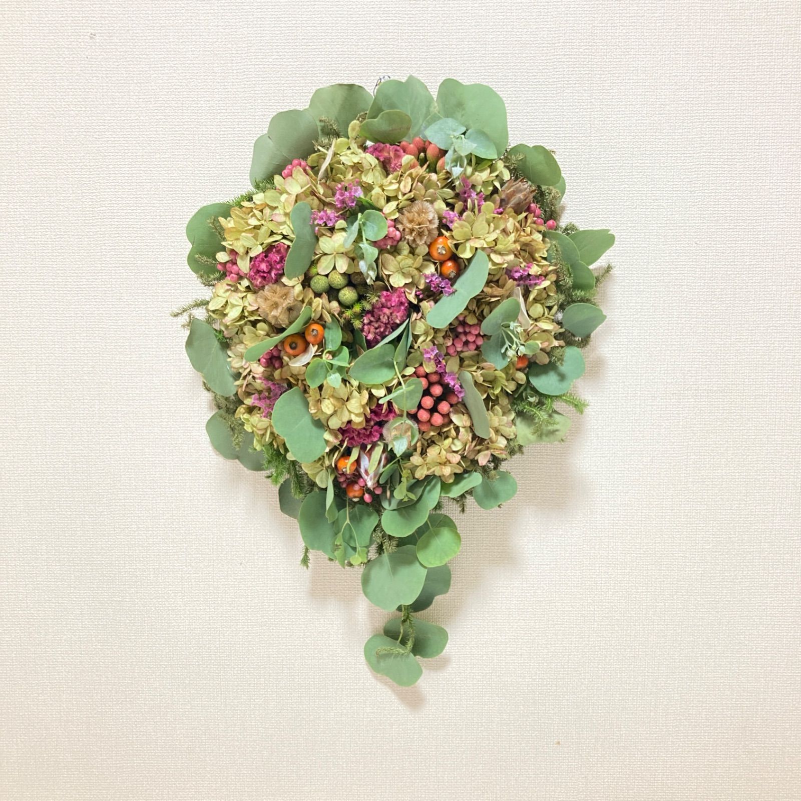 ミモザラウンドリースウバユリ＆ギンメヤナギ