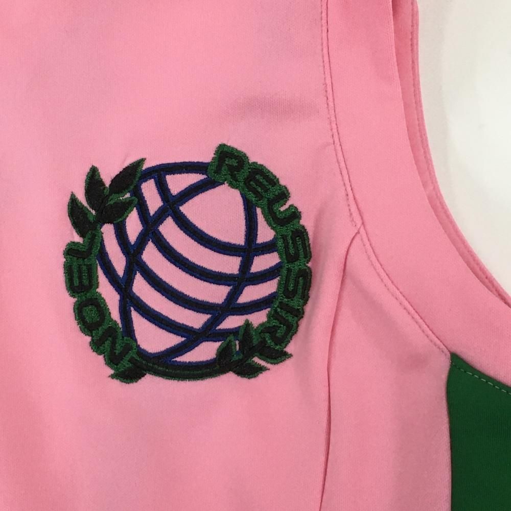 超美品】ノエルレシール ノースリーブワンピース ピンク×グリーン