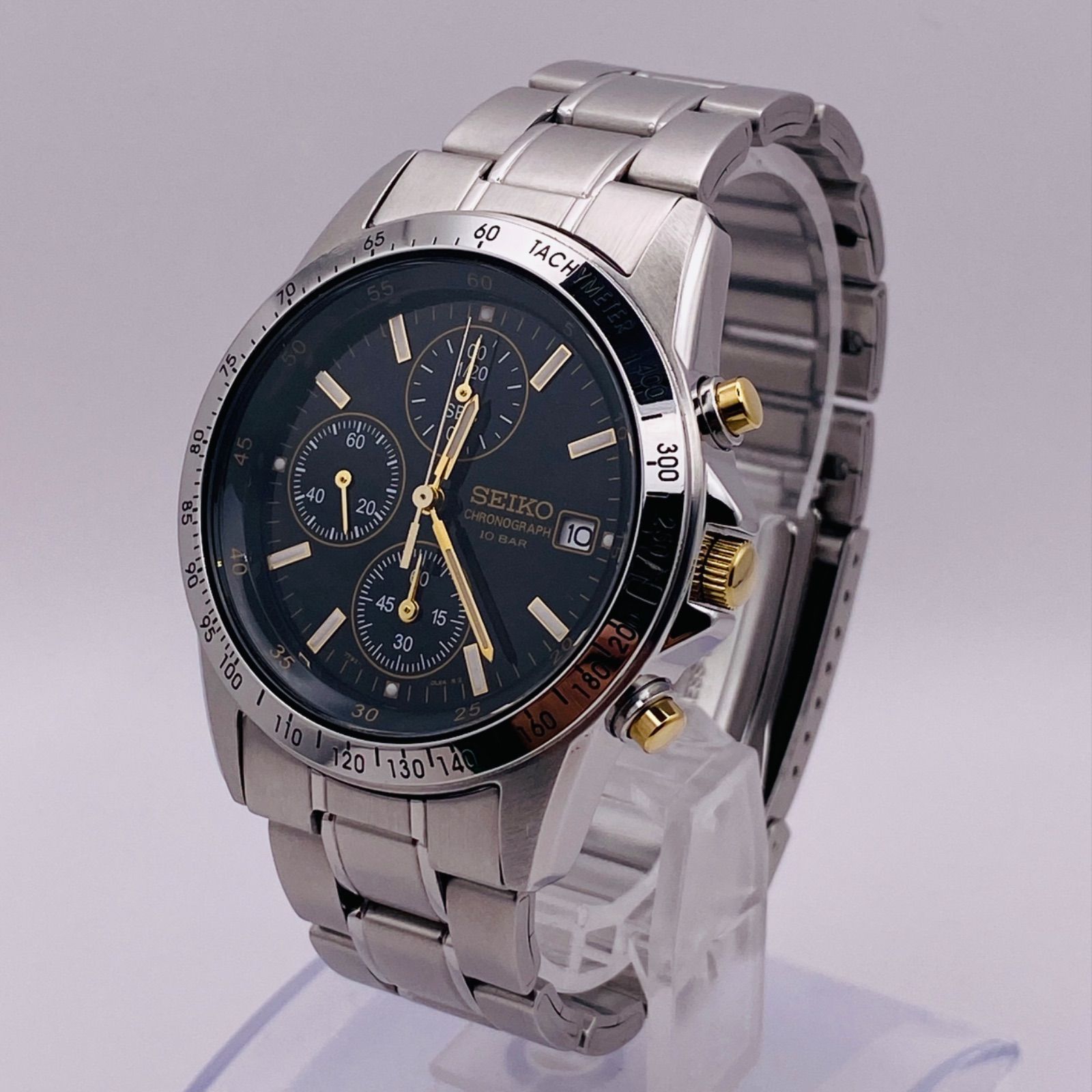 SEIKO クロノグラフ SBTQ043 7t92-0dw0 クォーツ ブラック SEIKO クロノグラフ SBTQ043 7t92-0dw0 クォーツ ブラック