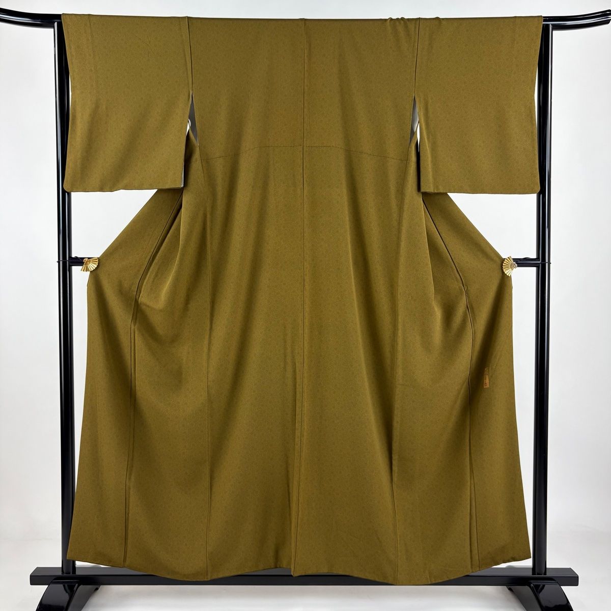 江戸小紋 身丈155.5cm 裄丈63cm S 袷 人間国宝 中村勇二郎 落款 古代菊 黄土色 正絹