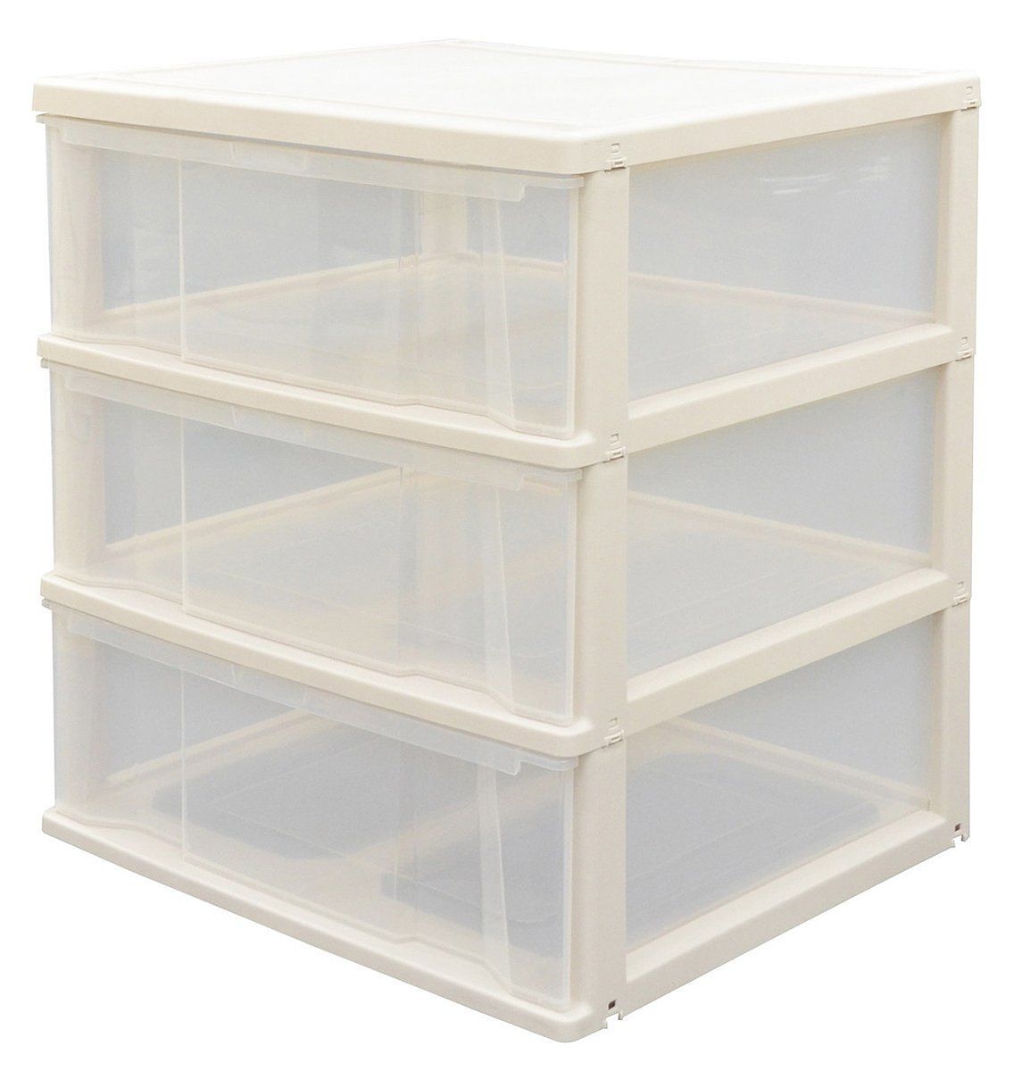 人気商品天馬 クローゼット収納 コスパ クローゼット用 ワイド深3段 カプチーノ 幅63X奥行53X高さX69cm