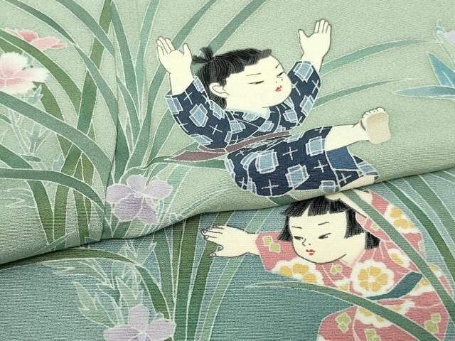 平和屋着物○訪問着 作家物 童子遊び 正絹 逸品 CAAX5793gh