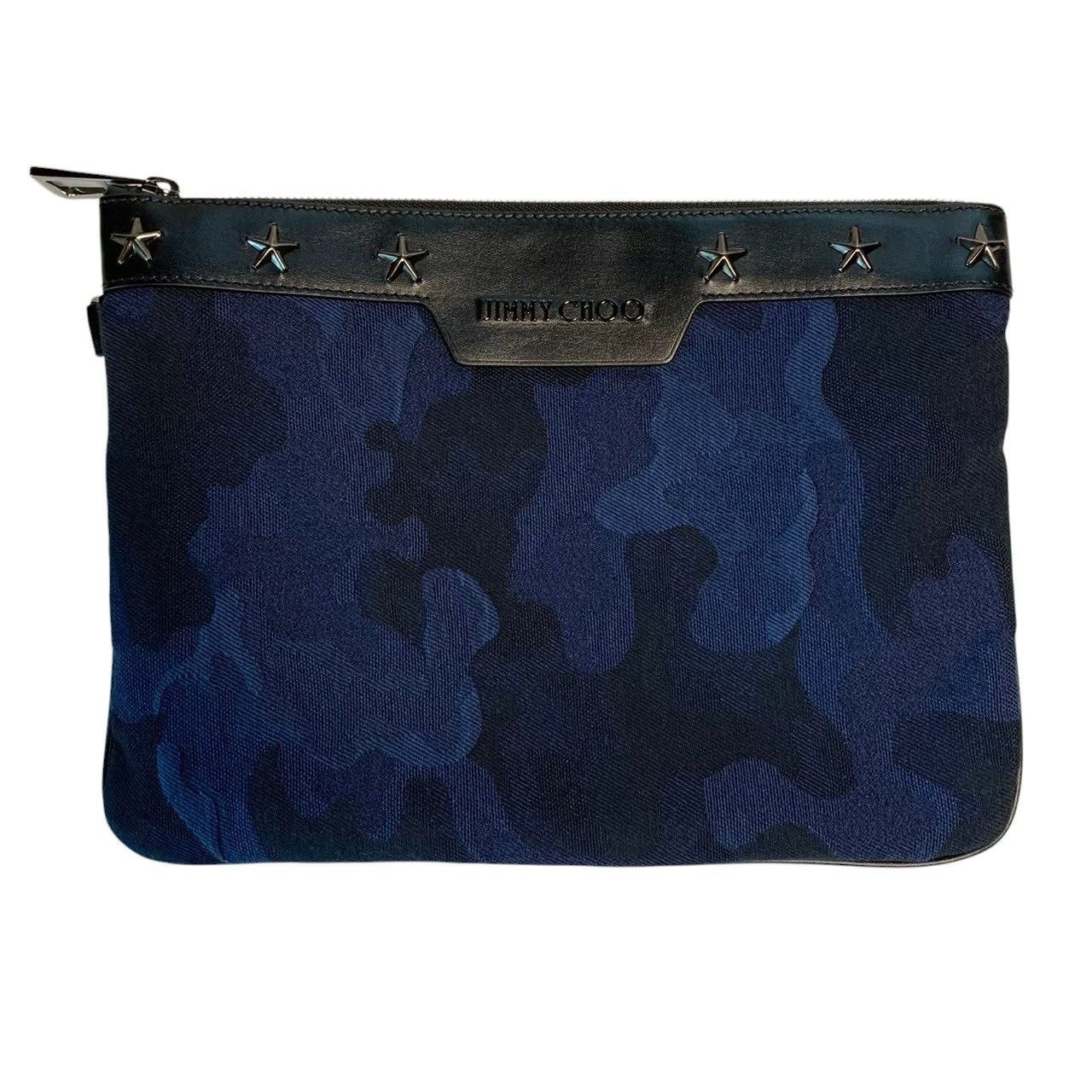 JIMMY CHOO ジミーチュウ 人気 クラッチバッグ ブルー ブラック