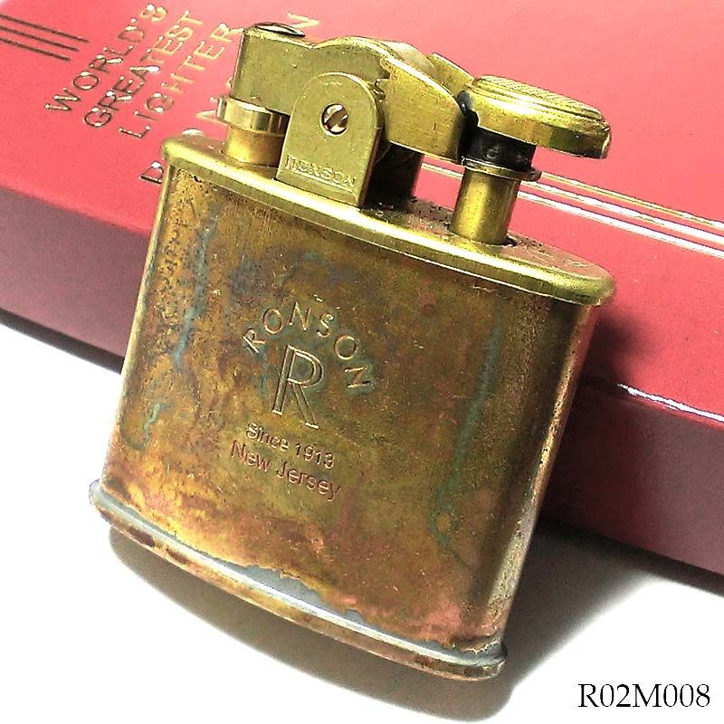 Ronson アンティークライター 茶色と銀色のストライプ 楽天市場】オイルライター ロンソン ワーク26 シルバー RONSON