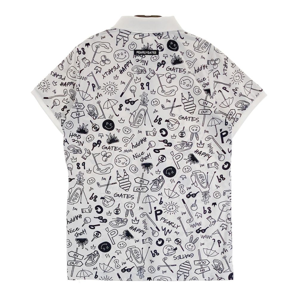 サイズ 1 PEARLY GATES パーリーゲイツ モデル 半袖ポロシャツ 総柄 ホワイト系 240101538254 ゴルフウェア レディース ストスト