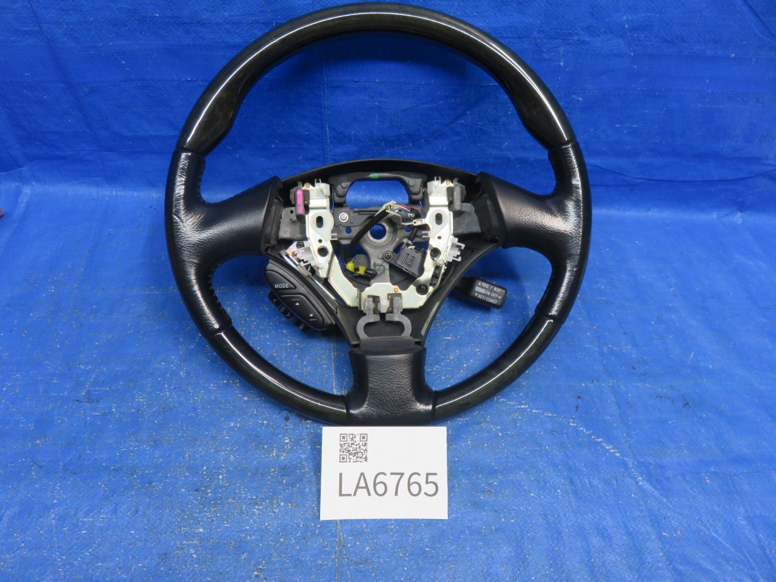 LA6765 レクサス SC430 UZZ40 後期 ウッドコンビハンドル 黒木目調 ステアリング クルコン付 純正