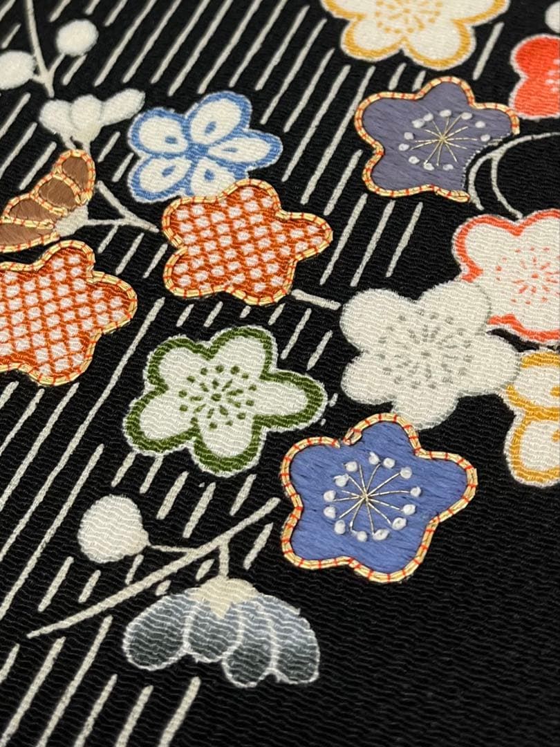 京友禅 御所解 手刺繍 九寸名古屋帯 開き名古屋 金駒 ちりめん 正絹