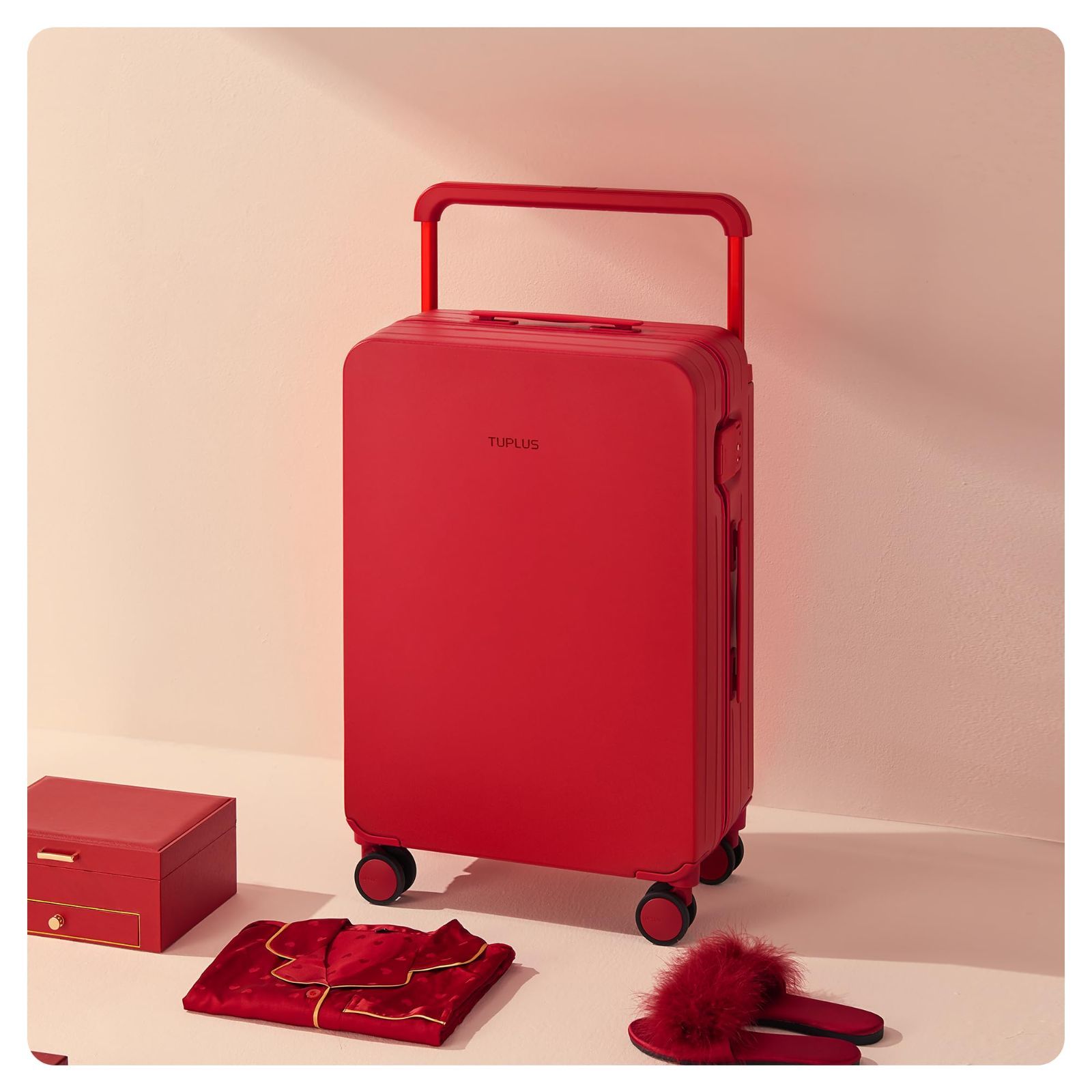 【色: Red】TUPLUS スーツケース 超軽量 大型 キャリーケース 機内持