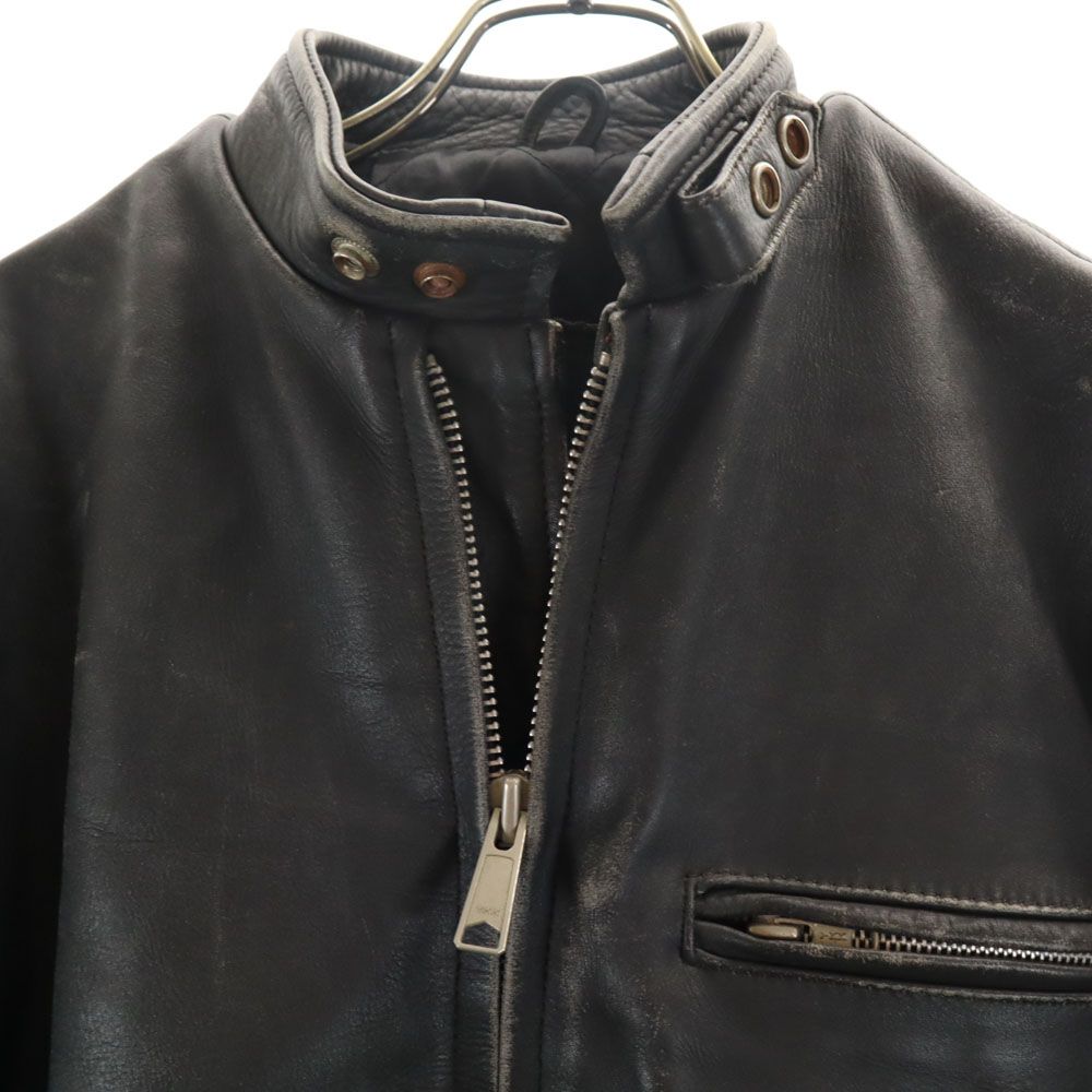 オールド 80s 90s シングルライダースジャケット ブラック OLD レザー