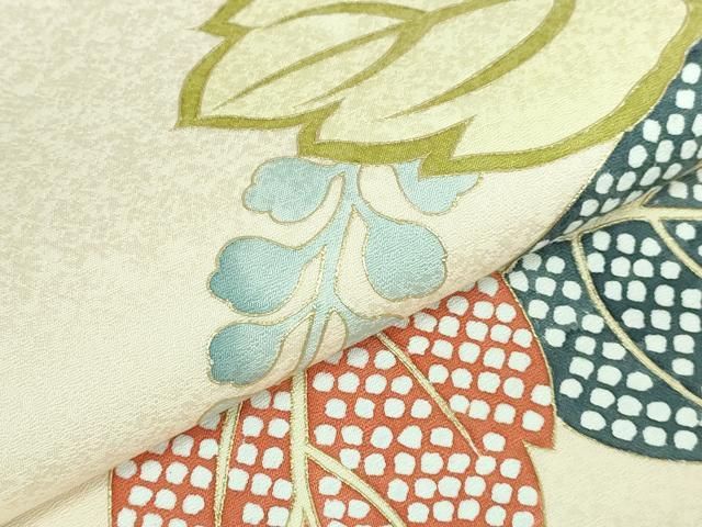 平和屋本店□極上 岡重謹製 太鼓柄袋帯 紅染 垣に藤 金彩