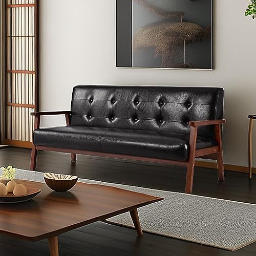 オーエスジェイ OSJ ソファ 3人掛け ブラック レトロモダン 161 61 76