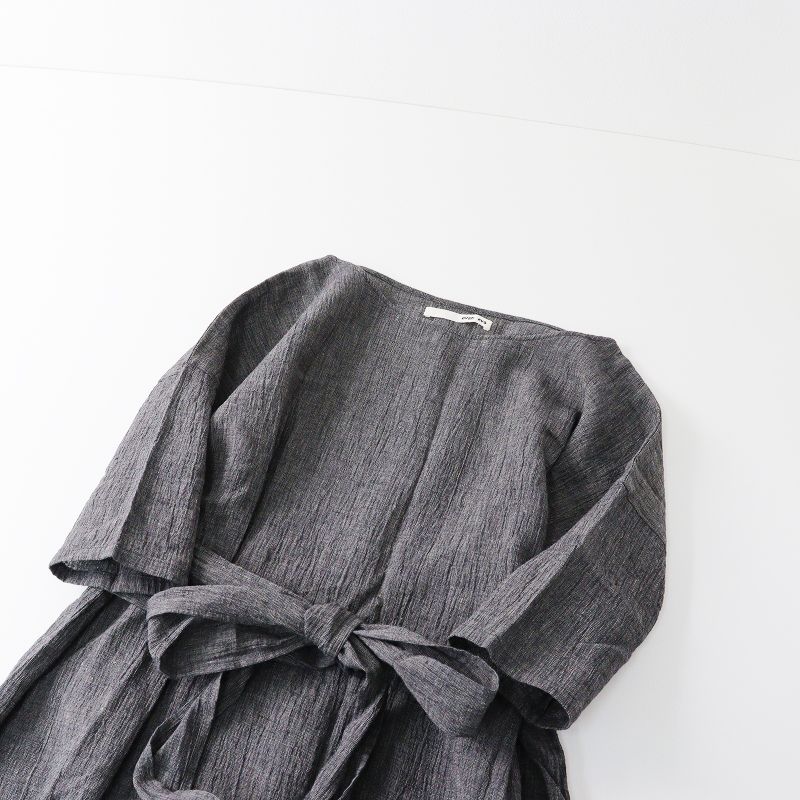 美品 evam eva エヴァムエヴァ コットンリネン ワンピース