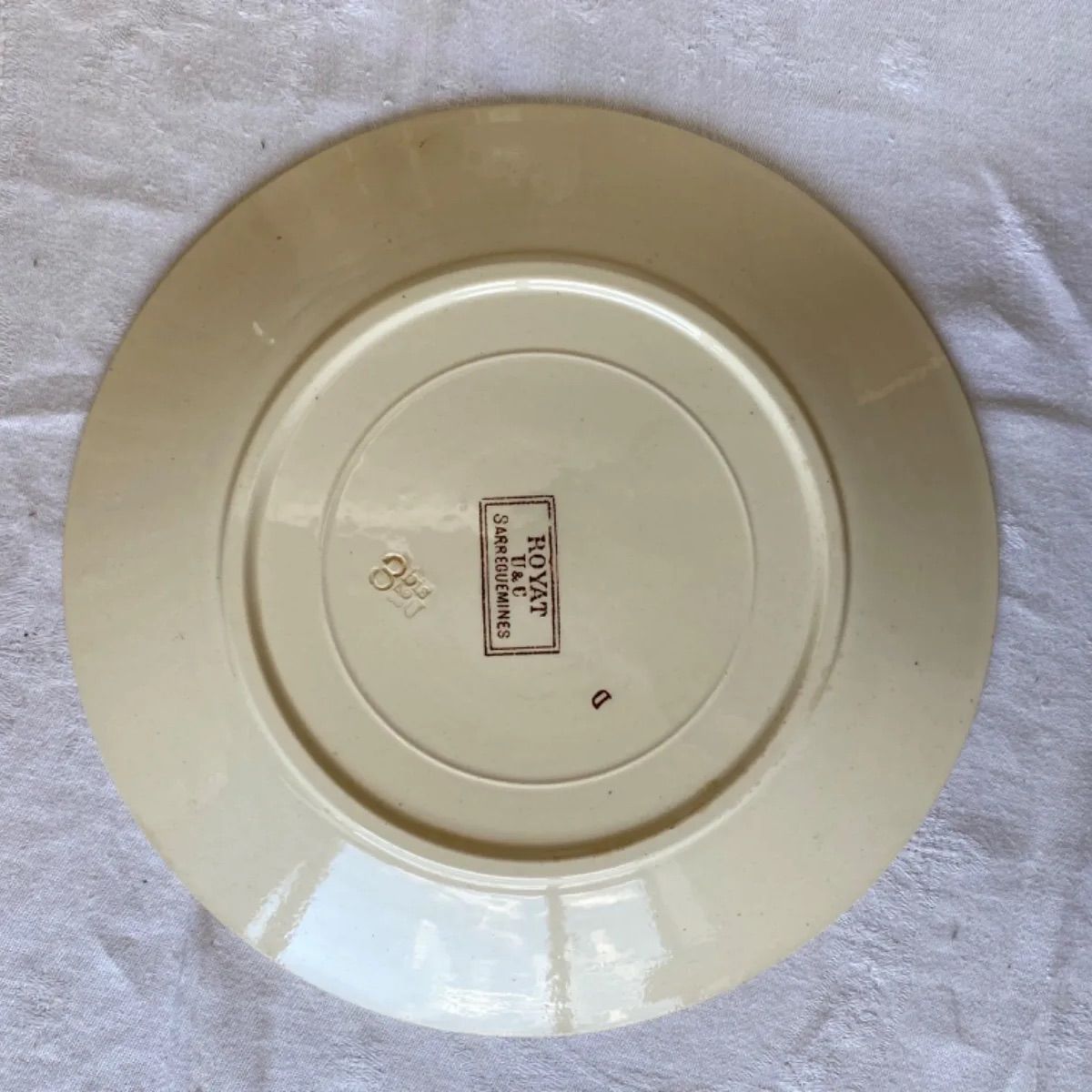 フランス アンティーク プレート ブラウン sarreguemines - メルカリ