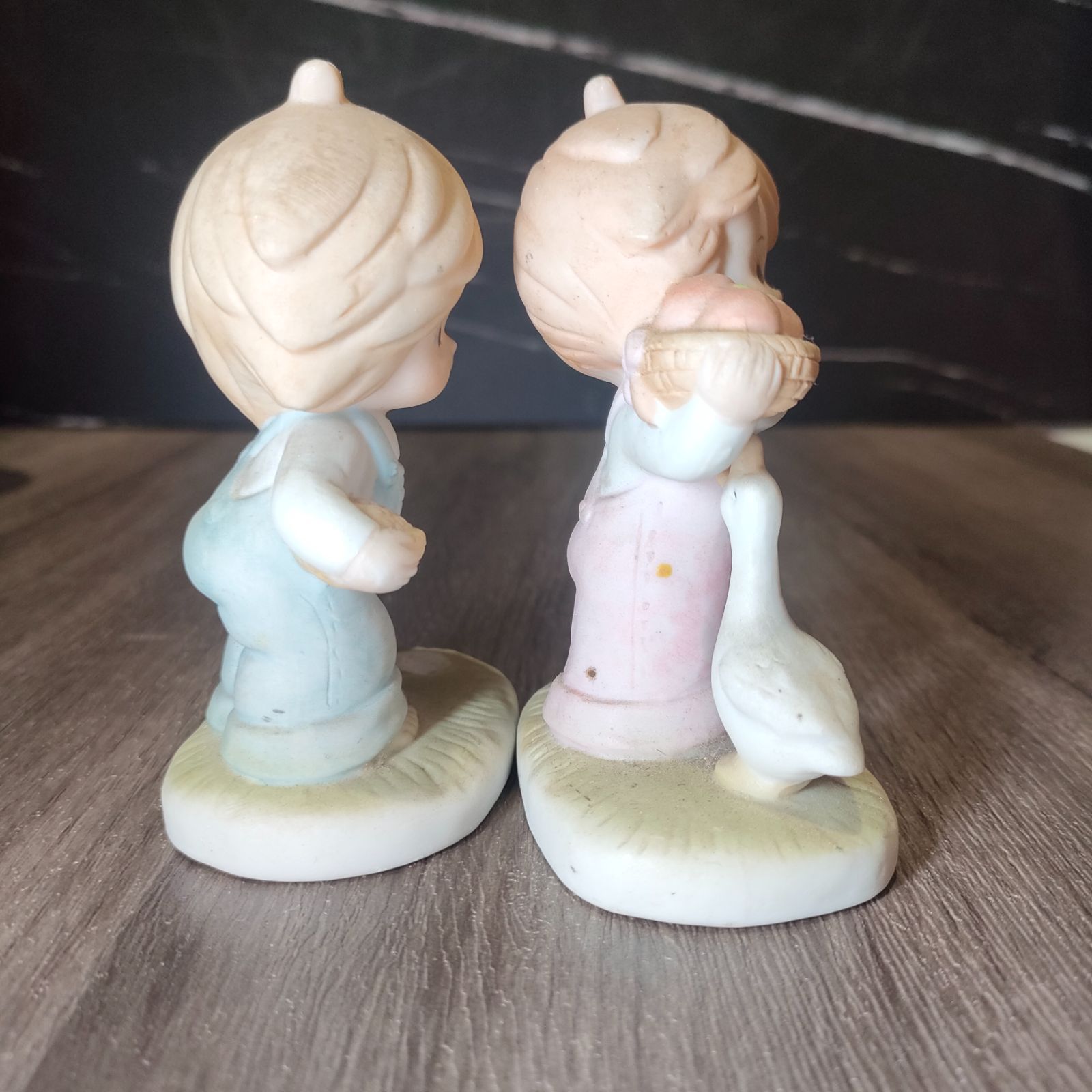 訳アリ】男の子 女の子 陶器 人形 置物 オブジェ 昭和レトロ 