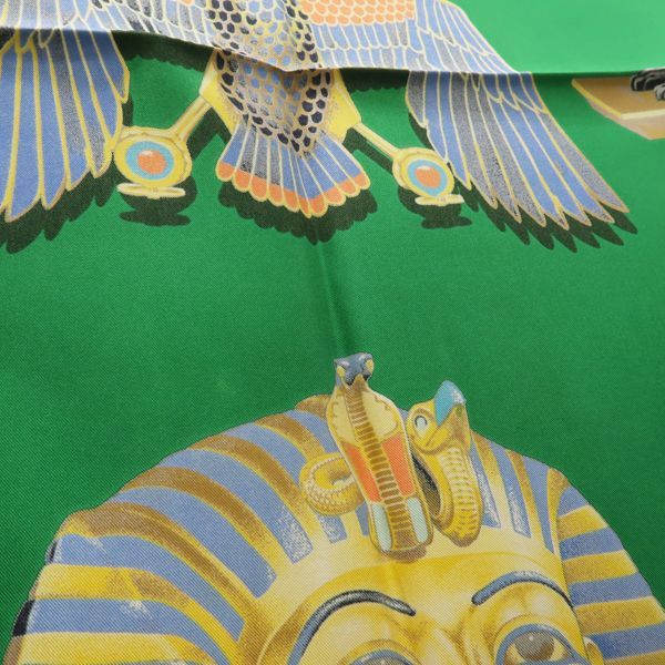 HERMES カレ90 TUTANKHAMUN ツタンカーメン 緑 グリーン RYBAL