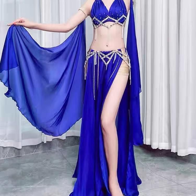 ベリーダンス衣装 体型カバー ブラスカート オーダーメイド ベリーダンス 衣装 水袖 ビキニトップ 3カラー選択