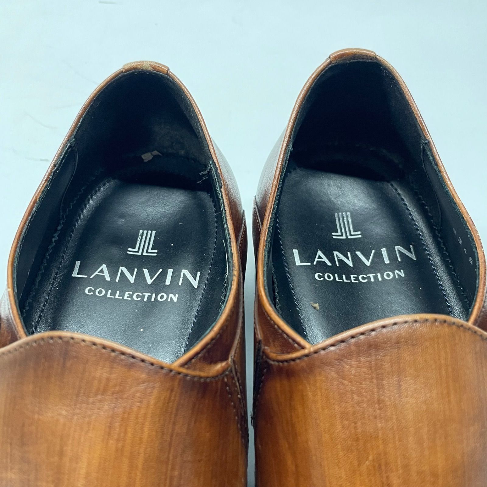 【美品 LANVIN COLLECTION ランバン ブラウン ストレートチップ LANVIN COLLECTION ランバンコレクション レザーシューズ ドレス