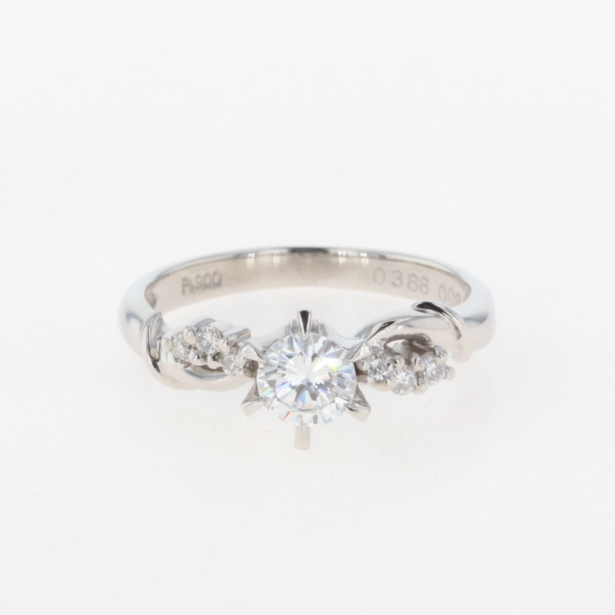 ダイヤモンド デザインリング プラチナ 指輪 メレダイヤ リング 10号