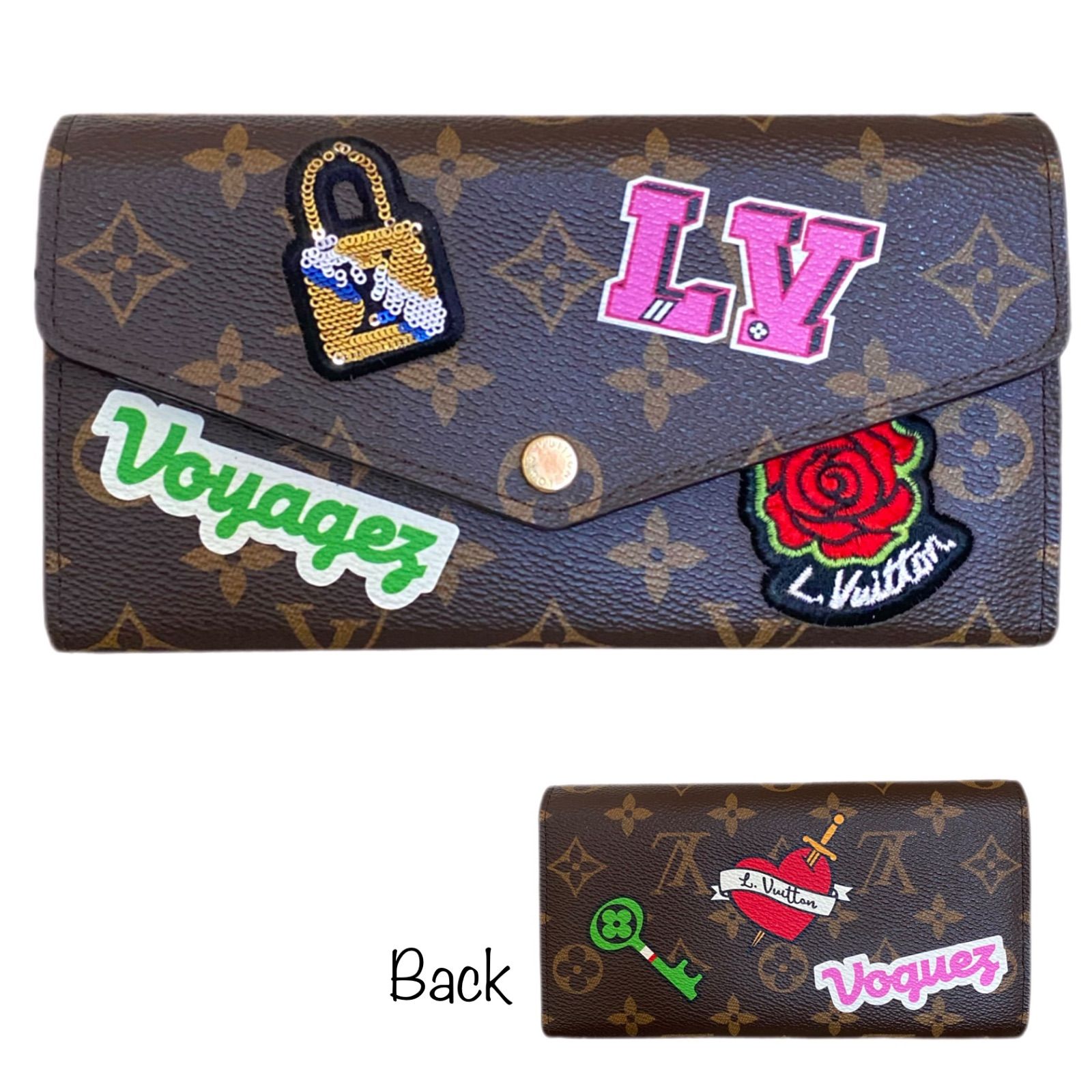 LOUIS VUITTON】ポルトフォイユ・サラ 長財布 パッチ・ストーリーズ