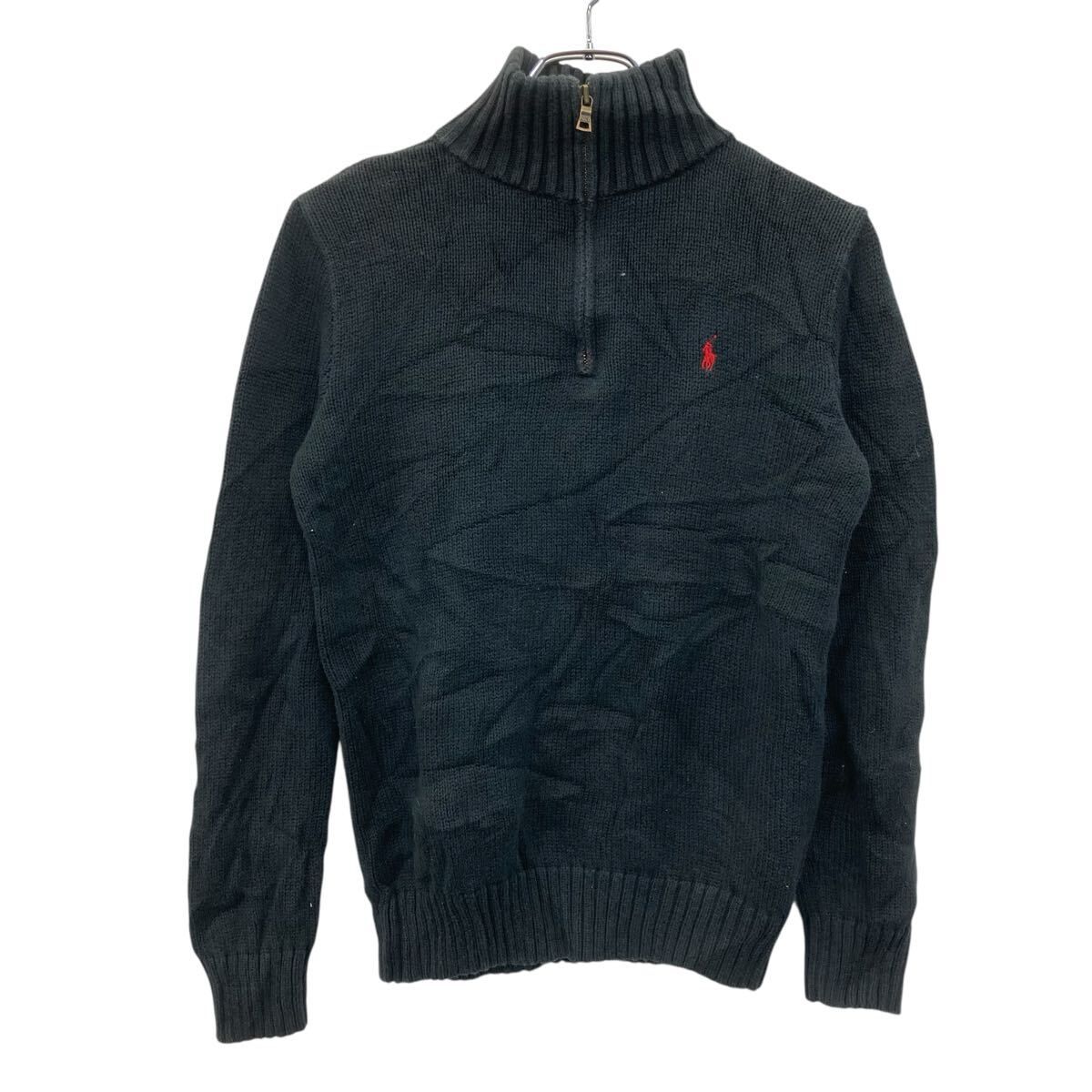 Polo Ralph Lauren ハーフジップコットンニット レディースM ブラック 