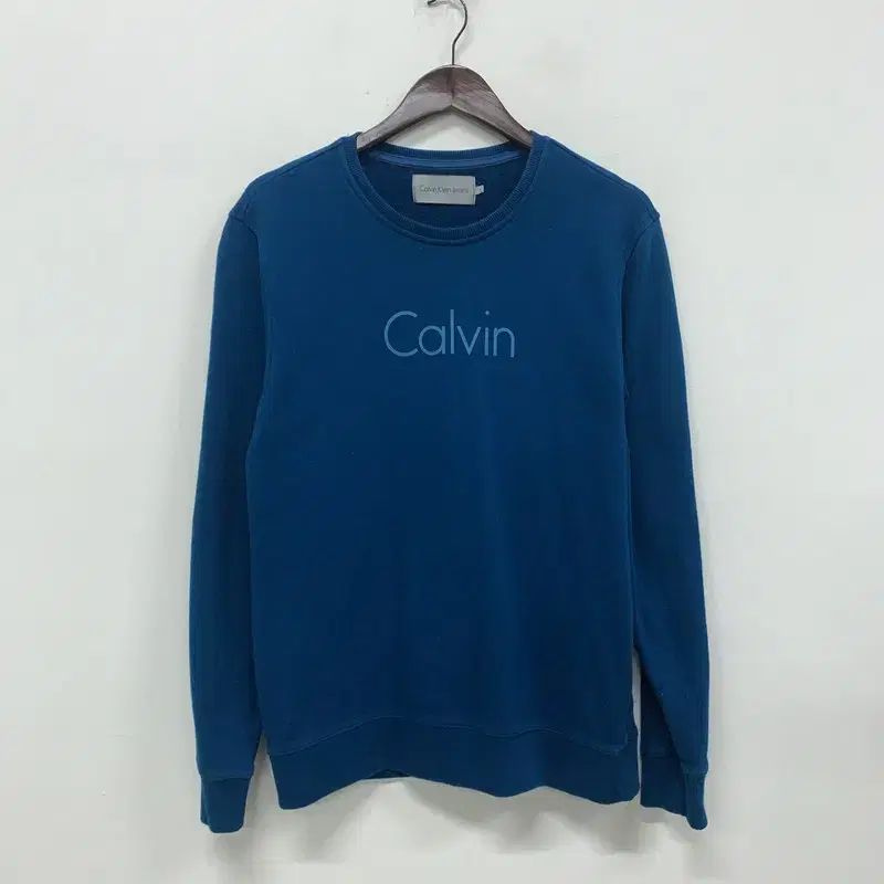 【雷市場（ポンジャン）商品韓国直送】 Calvin Klein(カルバ・ンクライン) ネイビー ビッグロゴ 裏起毛 パーカー 95 G01104