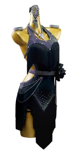 社交ダンスドレス ラテンドレス 競技 デモ フリンジ オーダーメイド