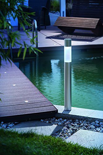 Size 高さ70㎝ 1個いり スタイリッシュモダンな光り!! GWSOLAR アルミポール ソーラーライト 高さ 70cm 電球色 ホワイト色スイッチで切替 直径7cm | IPX4 配線 電気工事不要 アルミアプローチポールライト ネジ止め 挿し込み可 お