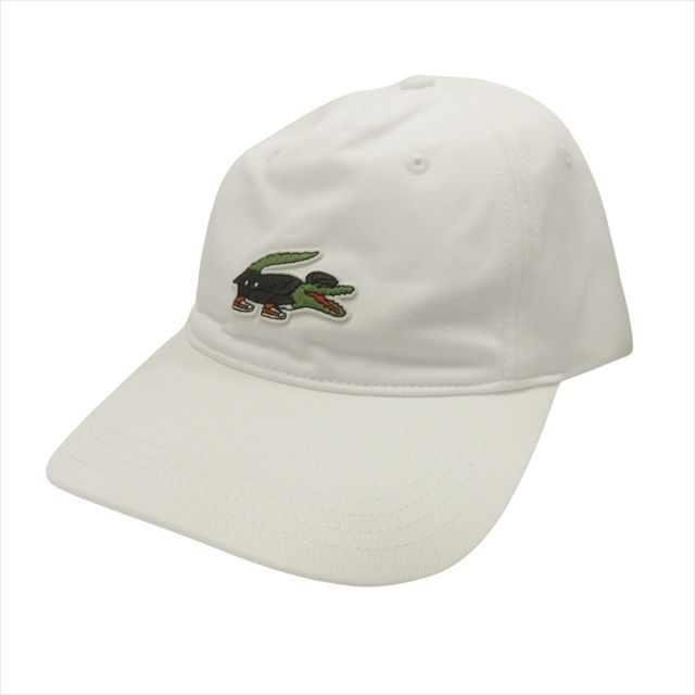 ラコステ × ネットフリックス LACOSTE × Netflix アレンジワニロゴキャップ 帽子 6パネル 刺繍 RK7743-99 白 ホワイト メンズ レディース