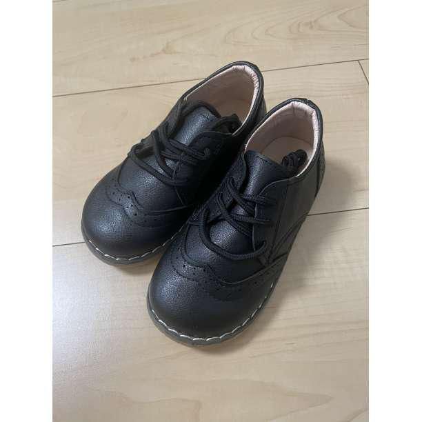 フォーマル 子供 靴 男女兼用 おしゃれ 韓国 ブラック 15.0cm