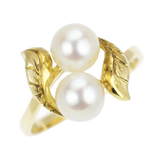 田崎真珠 K18YG アコヤ 真珠 リング 径約6.1mm トワエモア  