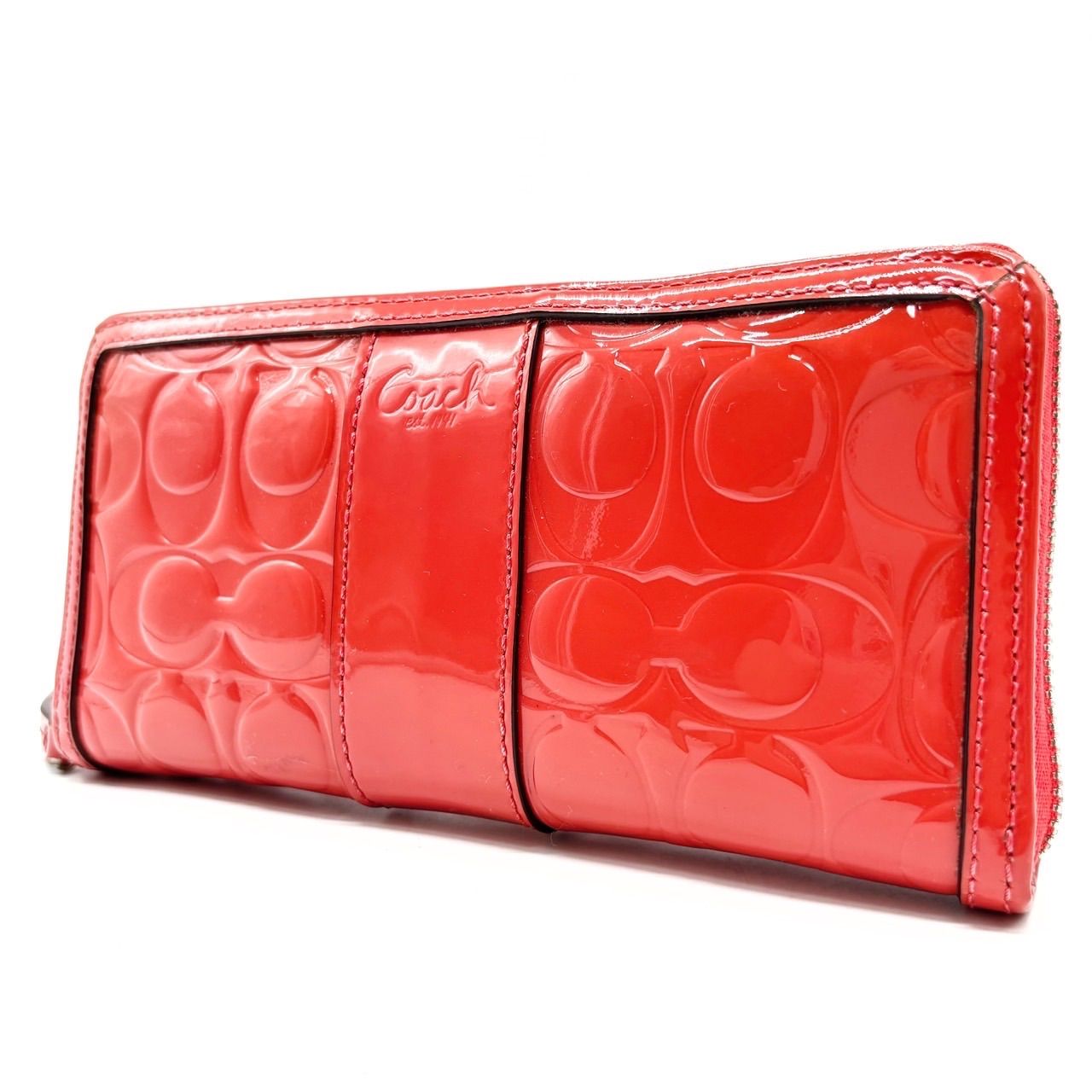 ★美品★COACH コーチ 長財布 ラウンドファスナー エンボス COACHコーチ 長財布 ラウンドファスナー シグネチャーエンボス