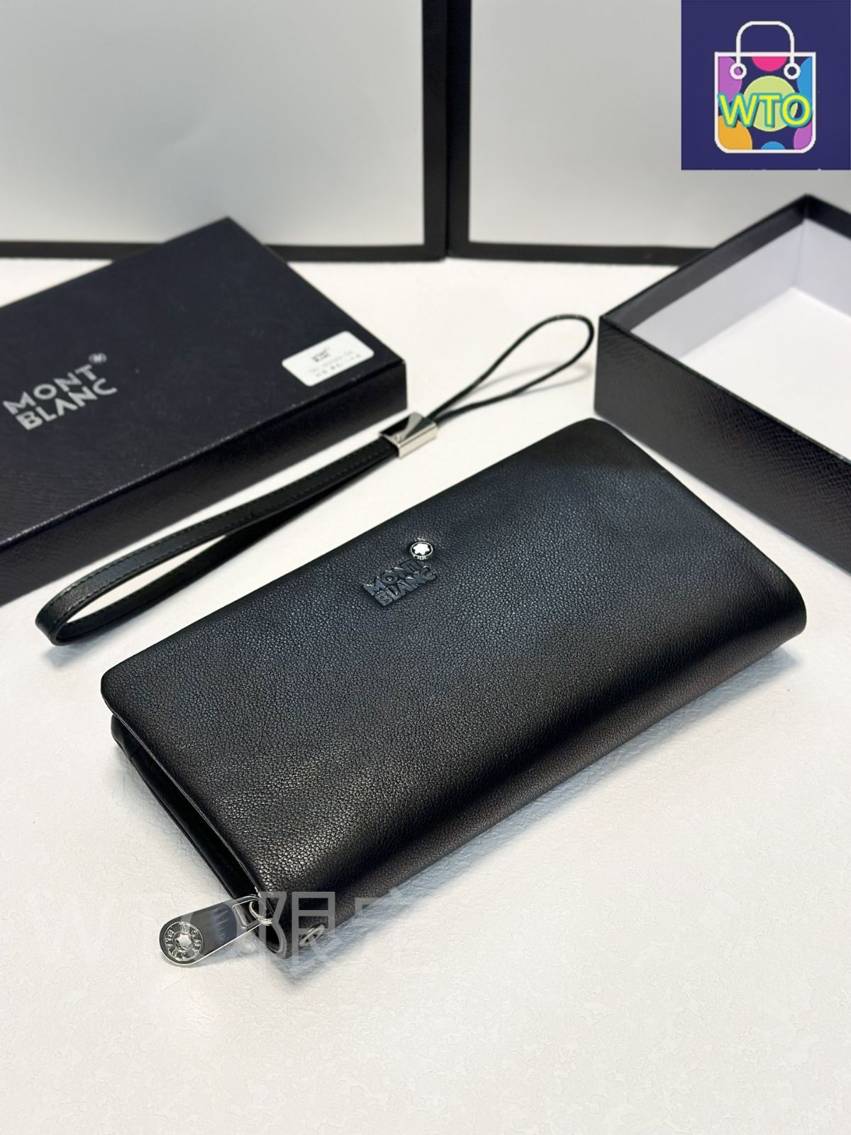 本日限定特価】モンブラン メンズ レザー ハンドバッグ 21×10cm