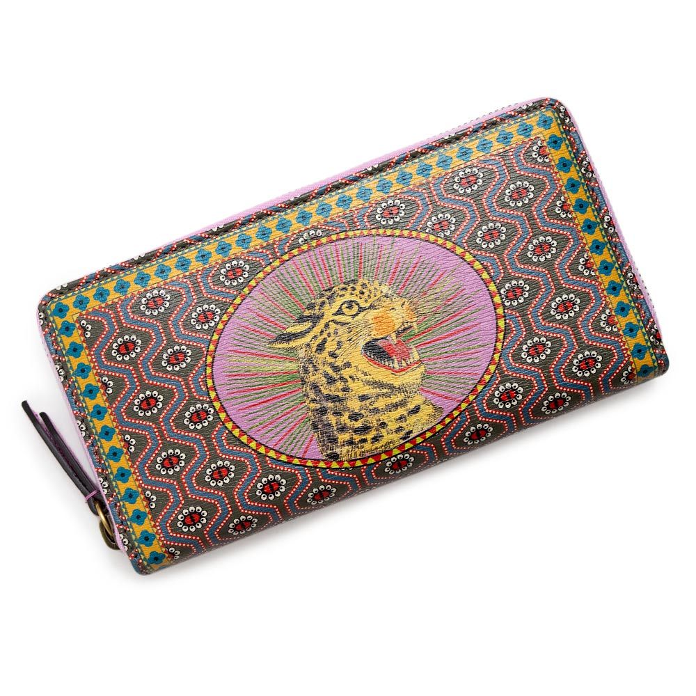 新品未使用♡コールハーン　チェーン付きウォレット　レオパード　長財布　アニマル グッチ グッチガーデン アニマルモチーフ チーター ラウンド